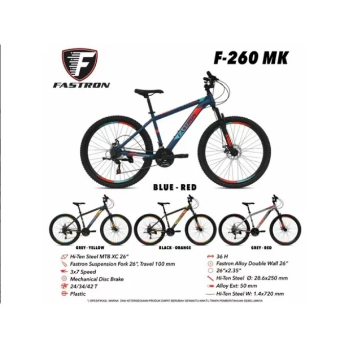 Sepeda MTB 26 Fastron 260 MK 3x7 Speed