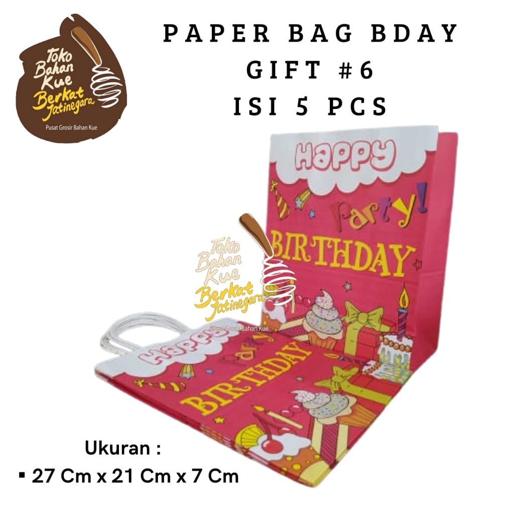 PAPER BAG BDAY ISI 5 PCS