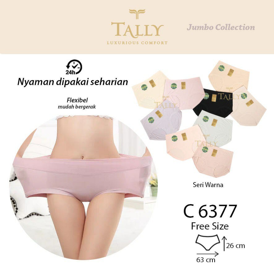 TALLY CD CELANA DALAM 6377 I FREE SIZE | FIT XXL I BAHAN KATUN BAMBOO