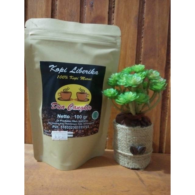 

Kopi Liberika Bubuk Asli Temanggung Merk Dua Cangkir Halal MUI