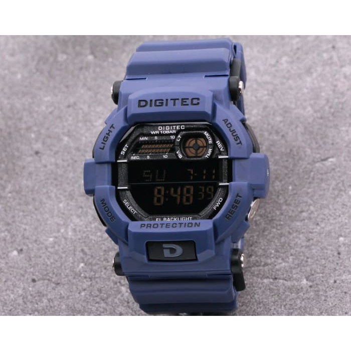 JAM TANGAN DIGITEC 2054 PRIA DIGITAL BLUE BLACK ORIGINAL