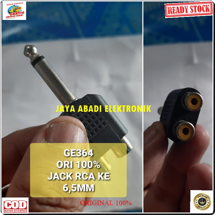 G364 JACK 6.5 MM RCA 2IN1 ADAPTER KONEKTOR SAMBUNGAN SPLITER AUDIO SOUND SUARA CONVERTER UNIVERSAL PRAKTIS MALE EXTENSION PENYAMBUNG HEADSET HEADPHONE FEMALE AUX DVD RCA AMPLI STEREO HEADSET HARGA TERJANGKAU