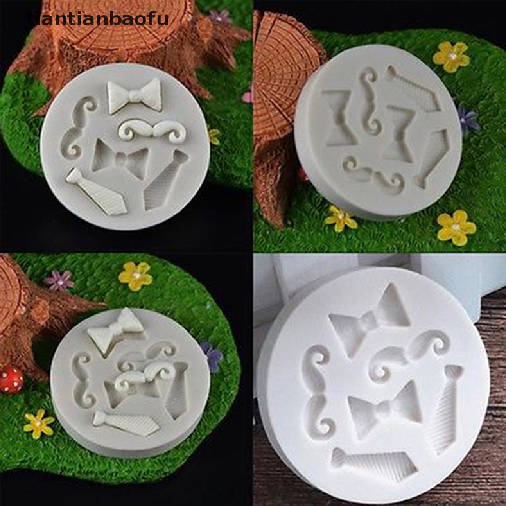 [tiantianbaofu] Silicone Beards Mustache Bow Tie Fondant Mould Cake Sugarcraft Chocolate Mold  Boutique