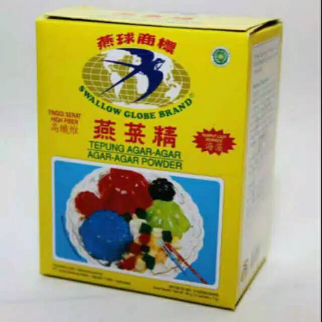 

Agar agar powder plain / bening / putih swallow global brand 7 gram per bungkus