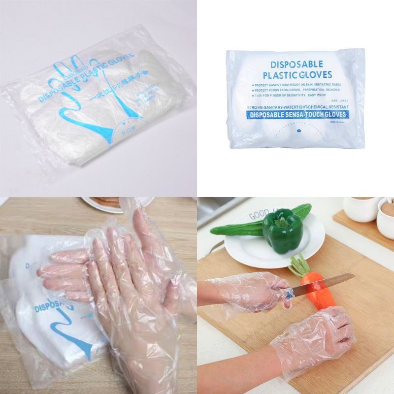 DISPOSABLE GLOVES ISI 100 PER 1 PACK SARUNG TANGAN PLASTIK SEKALI PAKAI