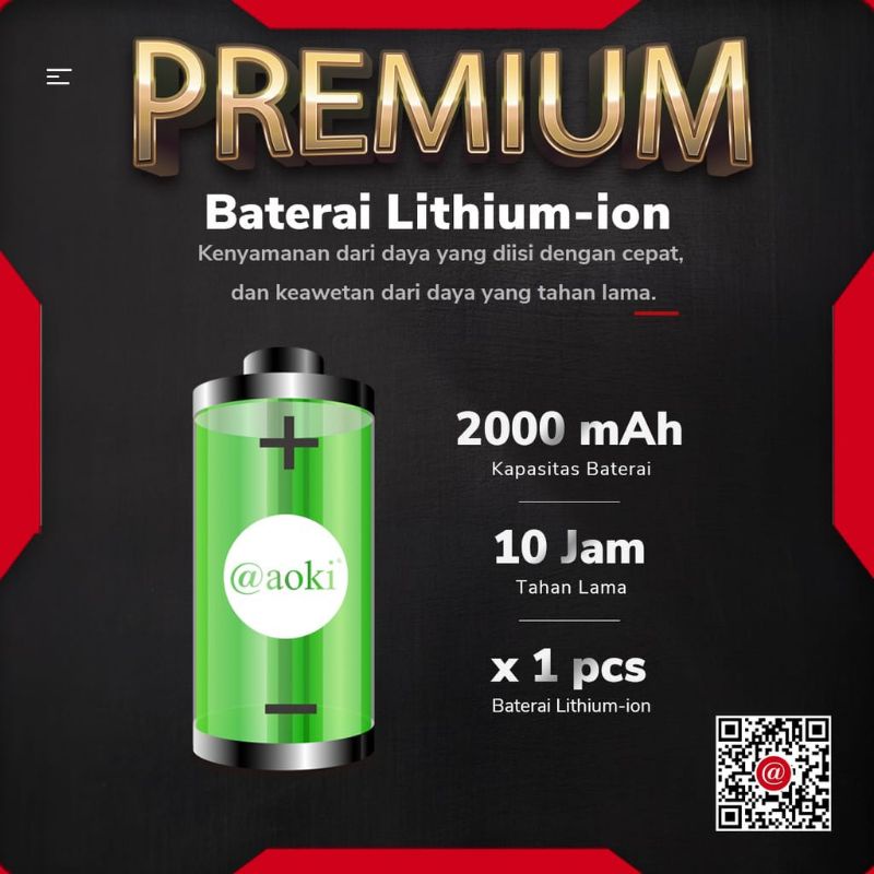 Aoki S-040 Senter Kepala Premium Profesional  40W 2000mAh IP65