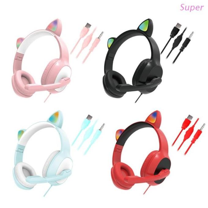 Super Gaming Headset For Gilrs Boys Pc Stereo Gaming Headphones Usb Mi Isidorashop