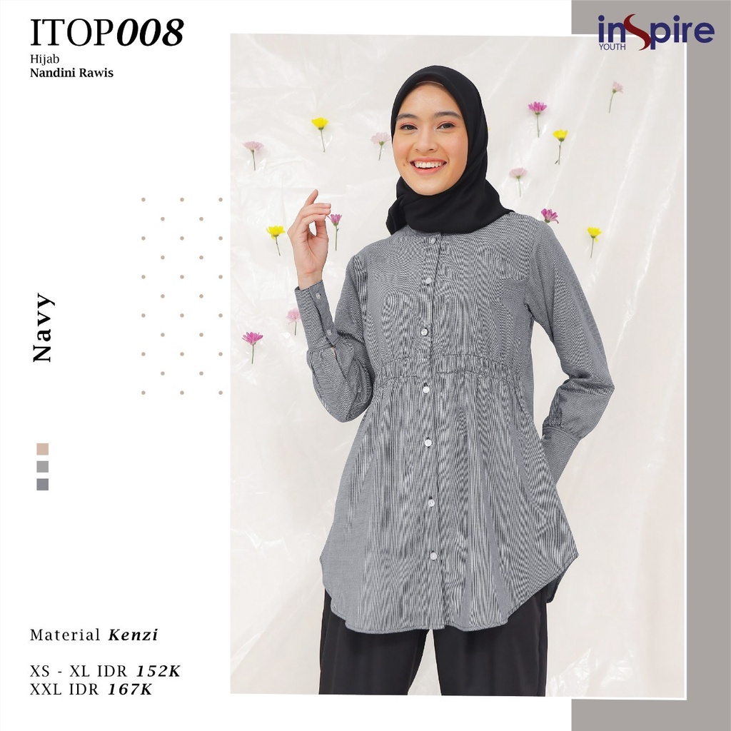 Inspire TOP ITOP 08 Bahan Kenzi Atasan Polos Terbaru Fashion Muslimah Outfit Casual