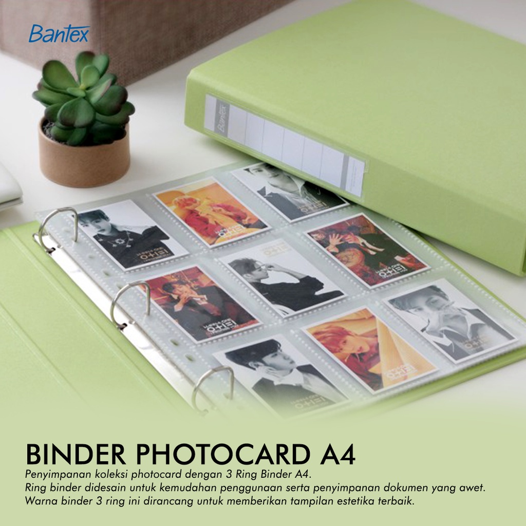 

[BMS Balikpapan] Bantex Binder Photocard A4 3 Ring D Warna Pastel #8322P