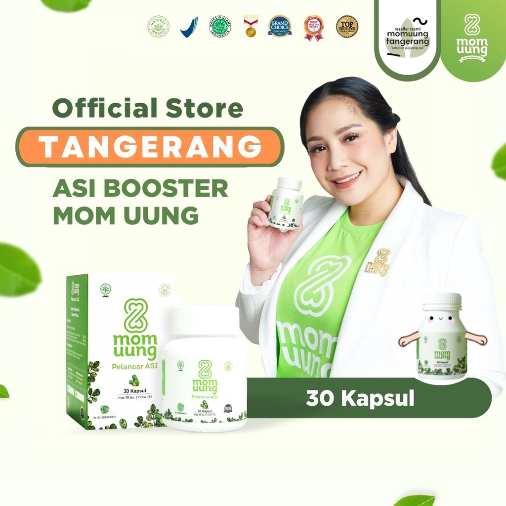 ASI BOOSTER MOM UUNG PELANCAR ASI MOMUUNG TANGERANG 30 KAPSUL KELOR PIL BPOM HALAL HERBAL