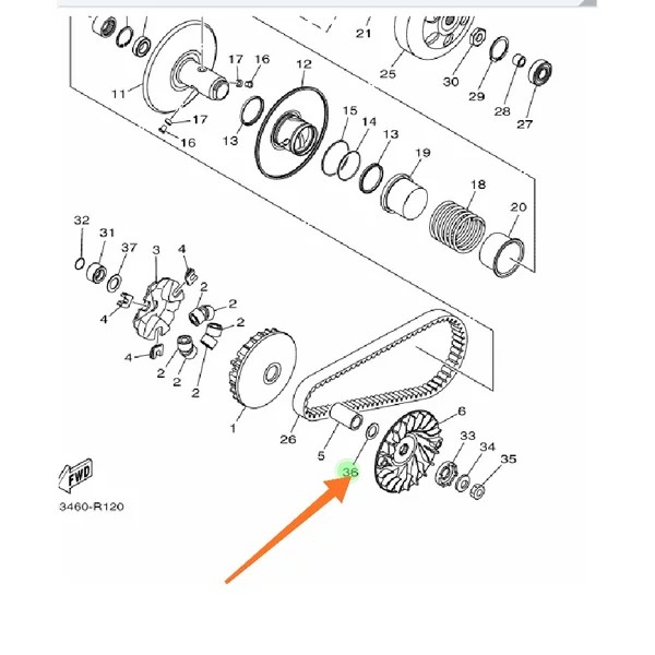 WASHER PLATE RING PULLY PULI PULY CVT DEPAN TENGAH RUMAH ROLLER MIO M3 S Z GEAR 125 ORIGINAL YGP 90201-15845