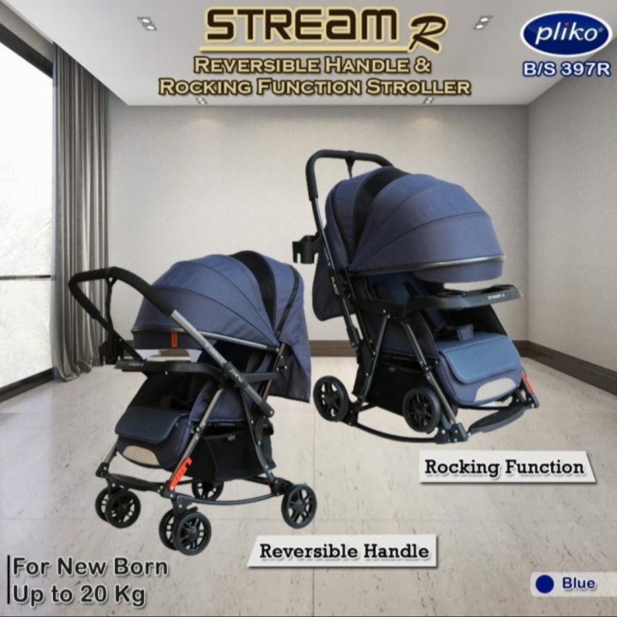 STROLLER BABY PLIKO 397 'STREAM R' W/ROCKING / STROLLER