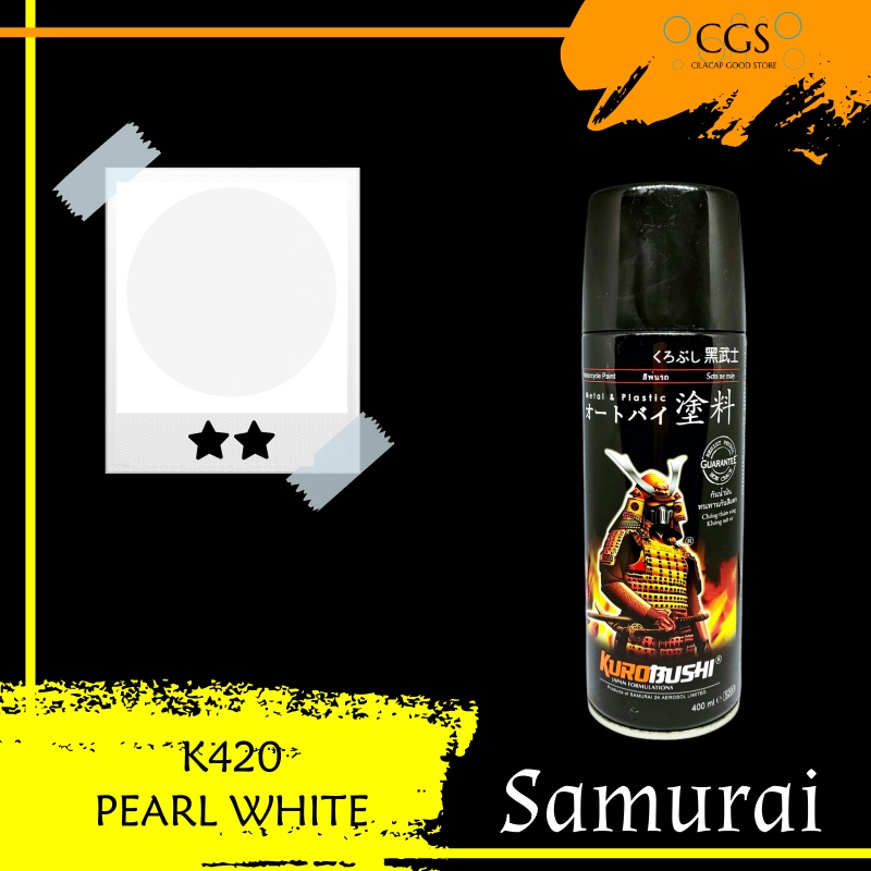 Pilok Samurai PEARL WHITE K420 - pilok samurai putih metalik - pilok samurai putih mutiara - cat mot