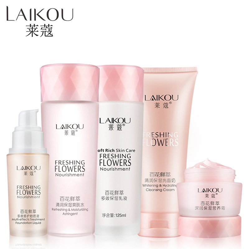 LAIKOU Krim Foundation dengan Pelembab,TONER,LOTION,FOUNDATIONLIGUID,FACIAL CLEANSER,MOISTURIZING