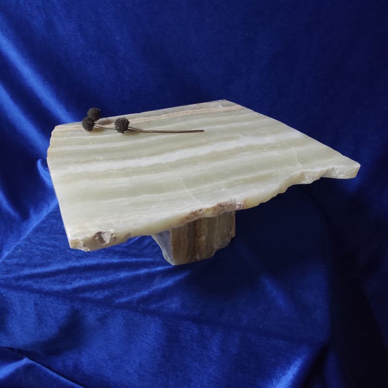 GREEN ONYX cake stand roti stand display onix onyx lampung marble marmer natural 29cm x 25cm