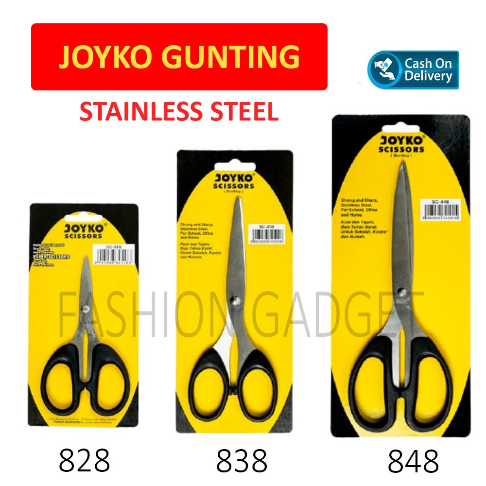 

Joyko Gunting Joyko Kecil SC 828 / Gunting Sedang SC 838 / Gunting Besar SC848 Joyko Big Scissor Medium Scissor Small Scissor Gunting Joyko 828 / Gunting Joyko 838 / Gunting Joyko 848