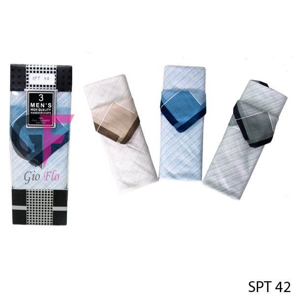 GIOFLO Handkerchief For Mens Suit Katun Isi 3 PCs Multicolor / SPT 42