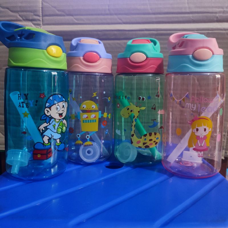 Botol minum anak sekolah karakter lucu anti tumpah praktis