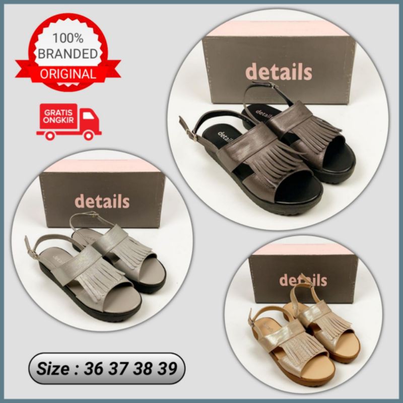 Sandal Details Wanita Wedges Original Matahari Shoes Slop Sepatu Sendal Tali Cewek Branded Murah