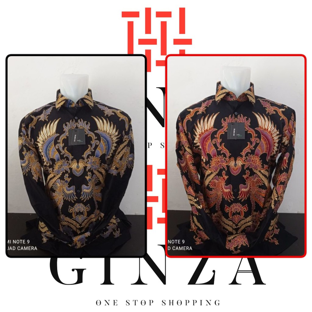 Batik ALISAN Lengan Panjang BIRU/MERAH SLIMFIT GRD112