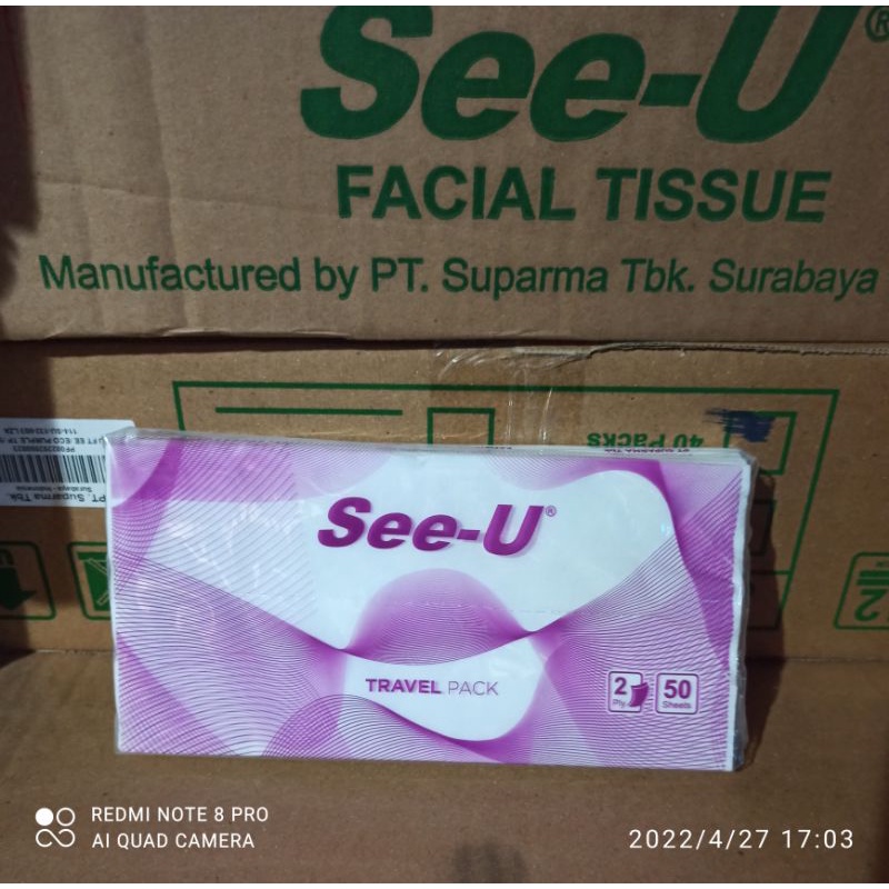 TISSU SEE U 2 PLY 50 SHEET ( 1 KG 28 PCS )