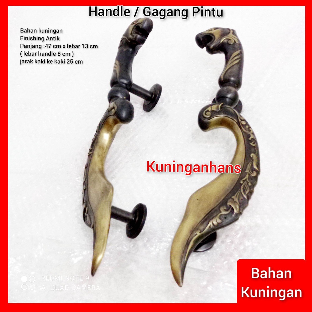 handle pintu kuningan antik handle pintu rumah antik klasik gagang pintu kujang motif ukir antik