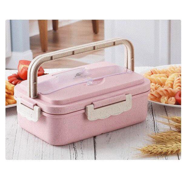 Lunch Box Set Kotak Bekal Makan Tempat Kotak Makan Bekal Jerami Gandum