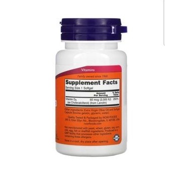 Now Foods - Vitamin D3 2000iu 120 softgel