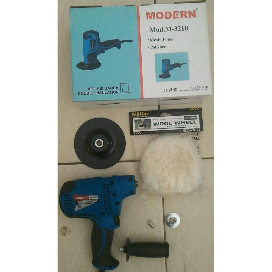 Paket Mesin Poles Mobil 5" Modern M-3210 +Wol Poles Mollar