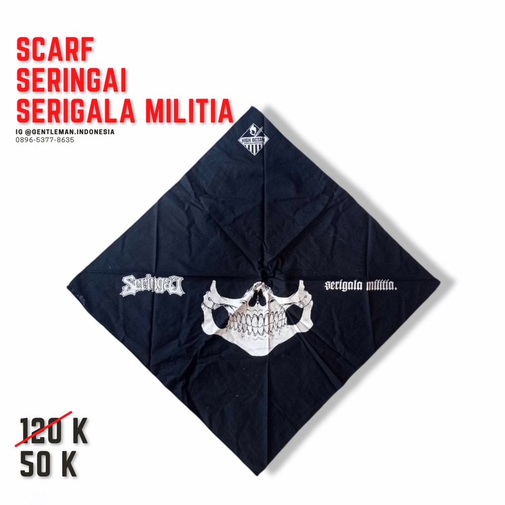 Scarf Seringai (Serigala Militia/ Syal/ Buff/ Masker/ Lawless/ Bandit/ Gofar Hilman/ Sekut/ BKR)