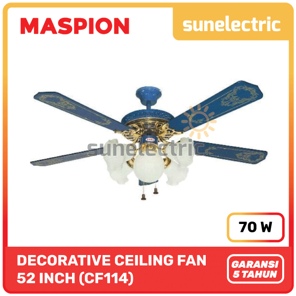 Maspion Uchida 52" / 52 Inch / 130 cm Kipas Angin Plafon Dekorasi Ceiling Fan Uchida CF-114 / CF114 