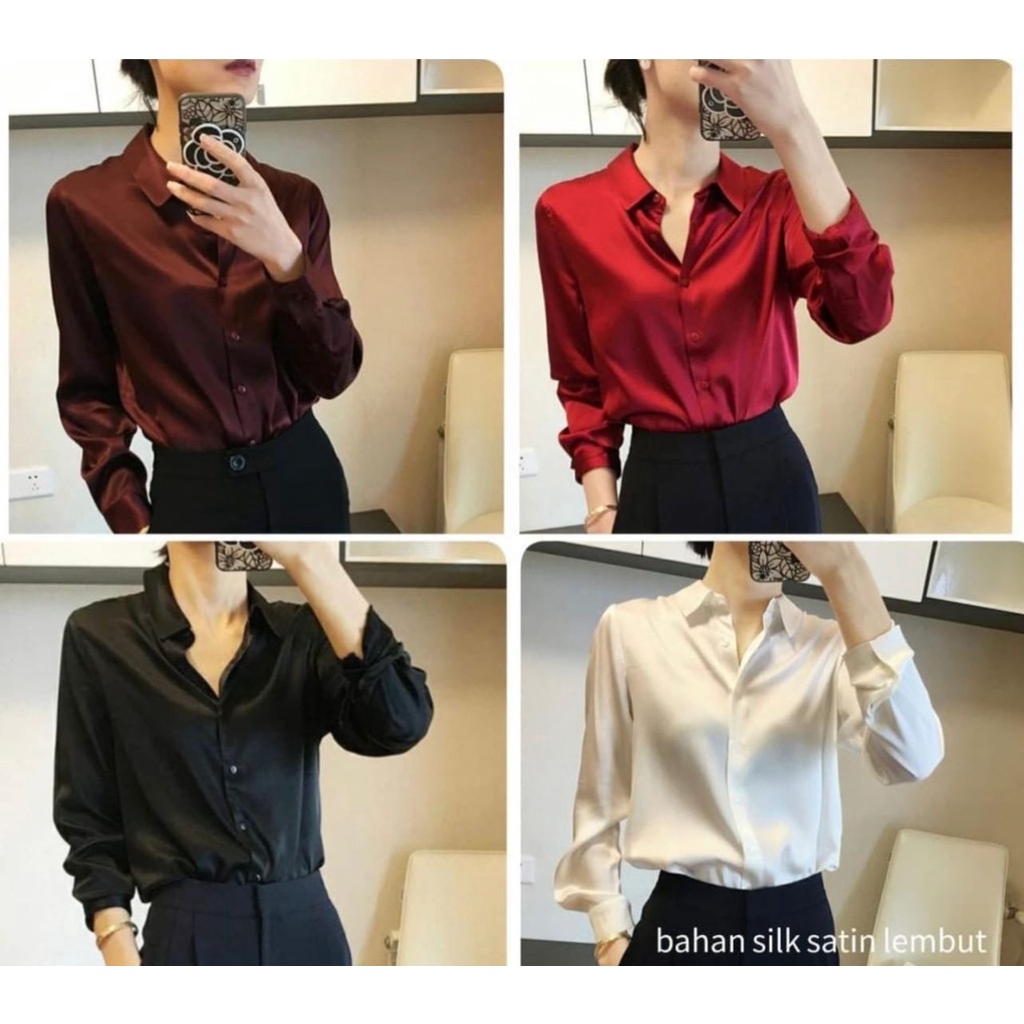 BLOUSE BAHAN SATIN PREMIUM