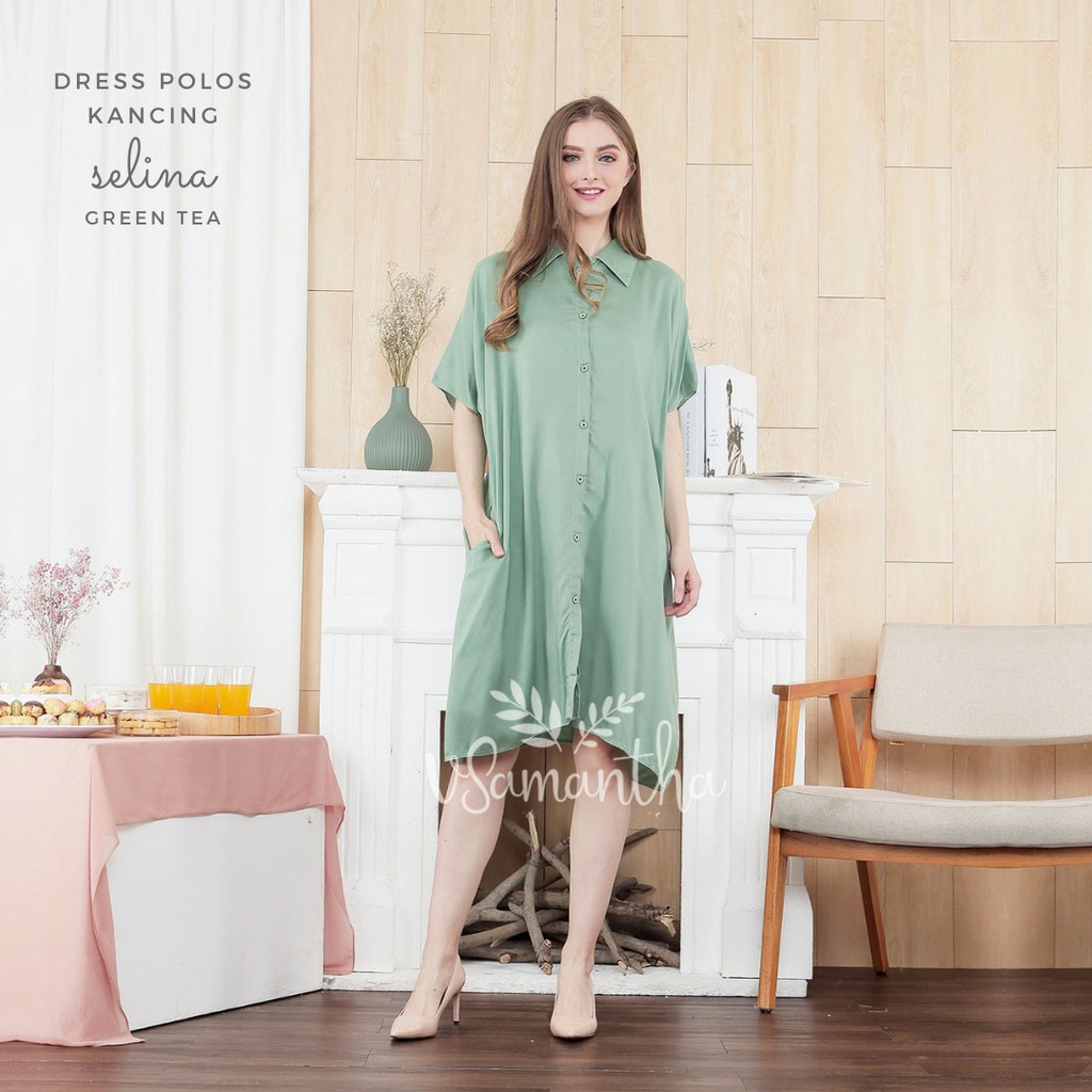 Home Dress Polos Kancing Selina