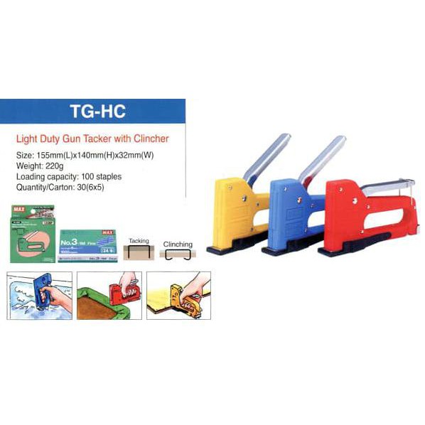 

STAPLER - MAX - GUN TACKER TG-HC ( STAPLER TEMBAK )