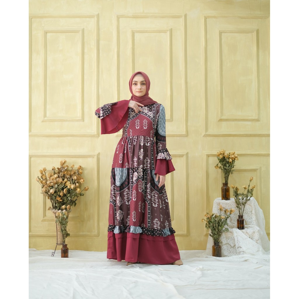 Laluna Dress | Red | Merah | Maxmara Lux | Dress Kondangan Pesta | Casual Dress