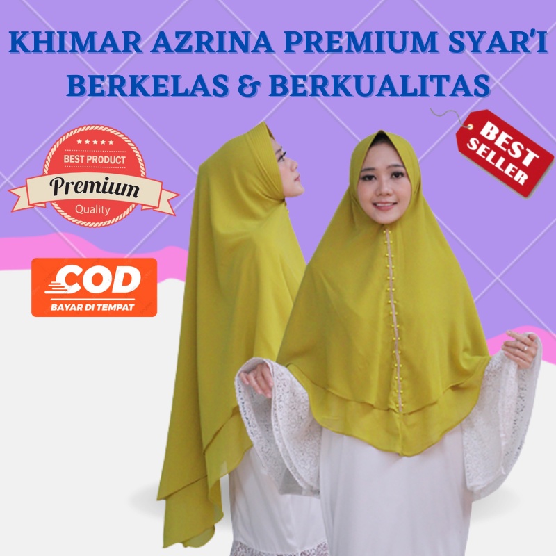 Khimar Jumbo 2 Layer Hijab Syari Jilbab Khimar Kerudung Instan Jersey Azrina