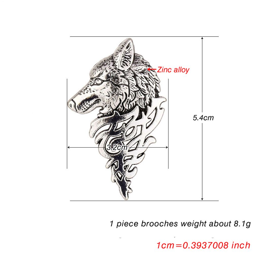 ROW New Wolf Brooch Vintage Punk Lapel Badge Pin Fashion Men Jewelry Class Suit Collar/Multicolor