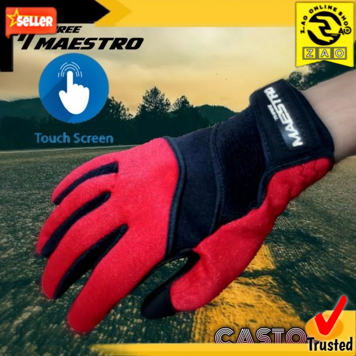 Sarung Tangan Motor Biker Touring Touchscreen Android Panjang Nyaman - THREE MAESTRO seri Castour