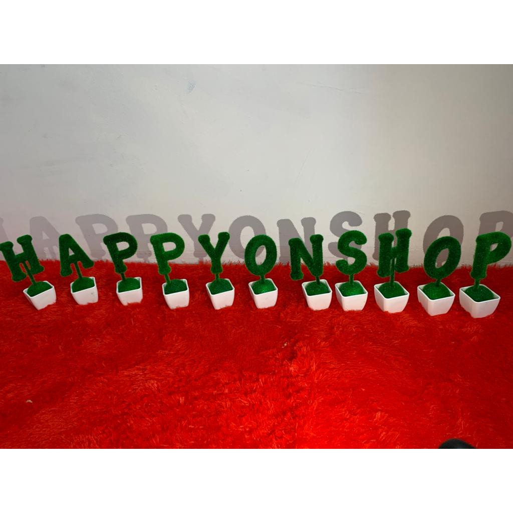 Custom Nama Pajangan Huruf A - T Sekilo=24pcs tanaman artifisial Happyonshop
