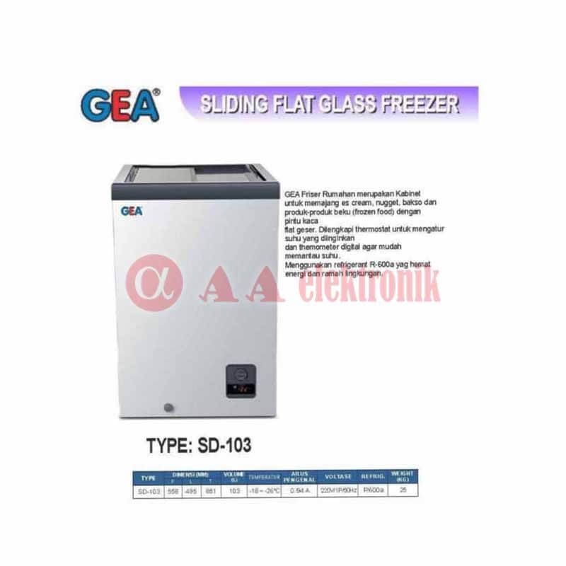 Chest Freezer Gea SD-103 (100L, Sliding Glass)