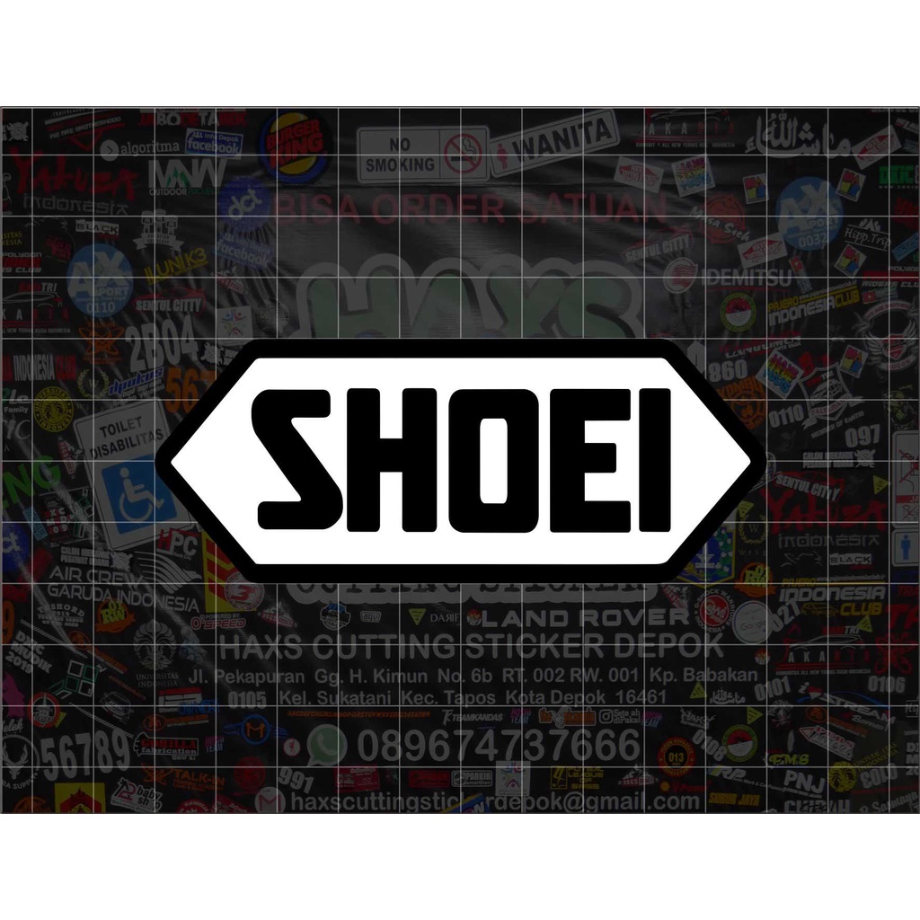 Cutting Sticker Logo Shoei Helmet Ukuran 10 Cm Untuk Helm