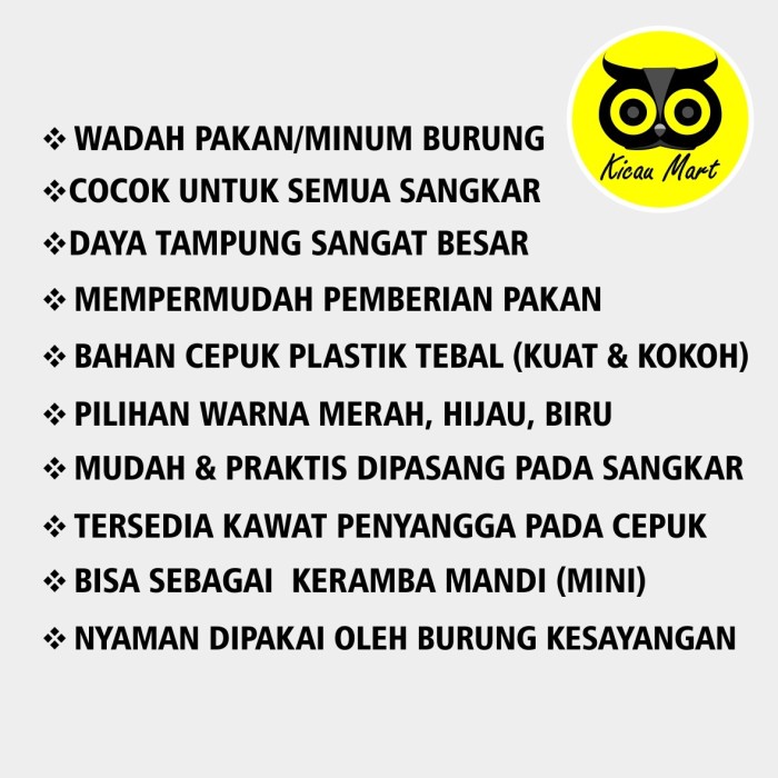 Yrt0J Cepuk Ma1 Pakan Ayam Burung Tempat Wadah Makan Minum Bebek Hamster Cpm - Hijau Kki01