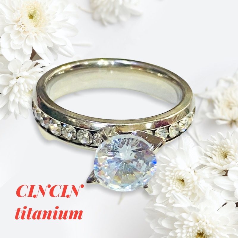 cincin titanium//cincin permata//perhiasan//titanium