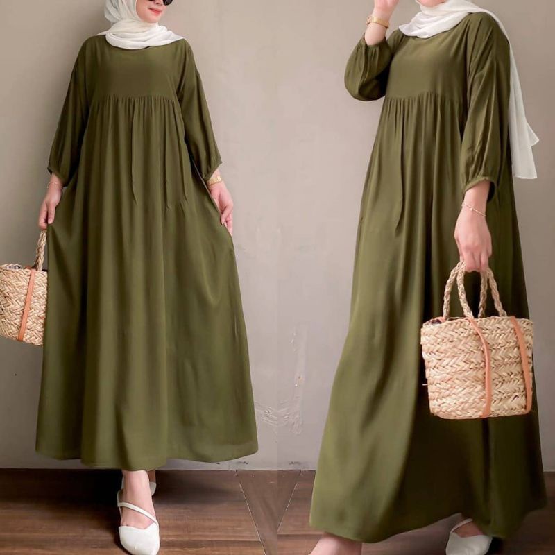 GAMIS REMAJA PEREMPUAN CRINKEL AIRFLOW/ABILLDRESS LEBARAN/FASHION WANITA