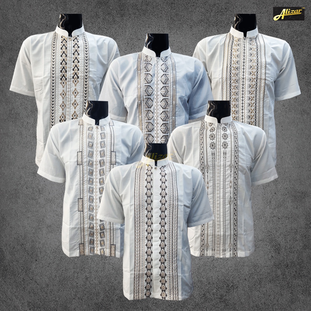 Baju Koko Baju Koko Bordir Pria, Baju Koko Muslim Dewasa, Koko Bordir Pria Dewasa Putih Lengan Pende