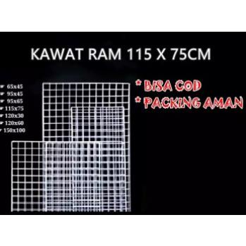 Kawat Ram 115X75 Cm 3Mm -Rak Display Aksesoris Hp - Rak Gantung Putih ., ,.