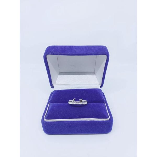 cincin bulan bintang mp 1baris/cincin perak asli silver925 lapis emas/cincin fashion wanita