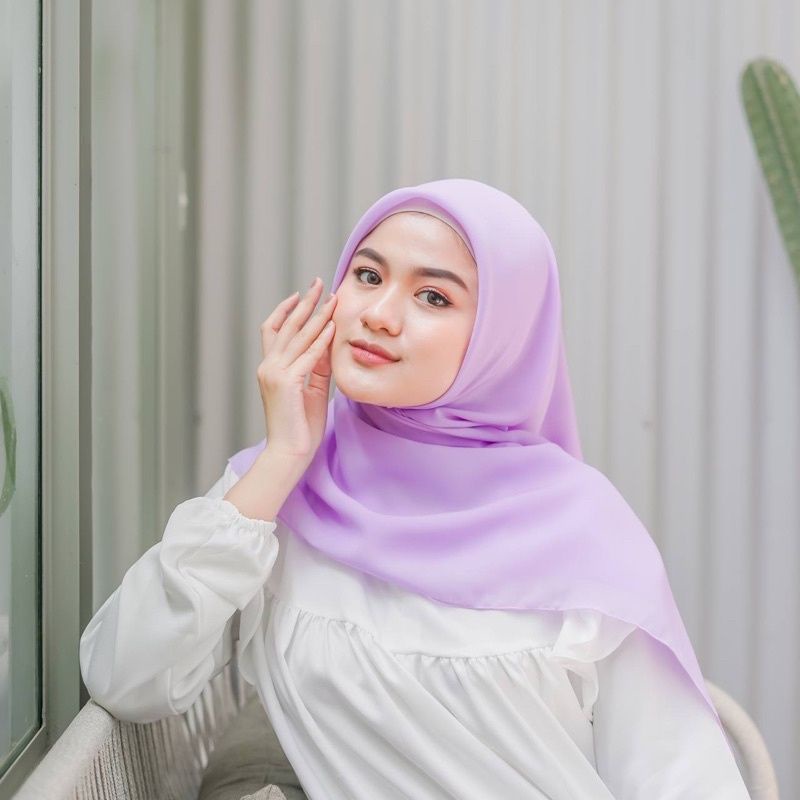 hijab segi 4 bella laser/hijab instan polycottoon lasercut/Khimar instan/jilbab instan/110x110cm-4