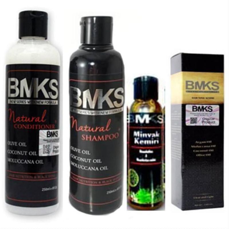 4in1 Paket Penumbuh Rambut Shampo+Kondisioner+Minyak+Tonic Ampuh dalam 2 Minggu | BMKS Kemiri ori