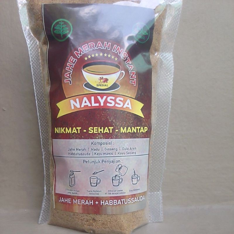 

JAHE MERAH bubuk + HABATUSAUDA Instant NALYSSA 200gr